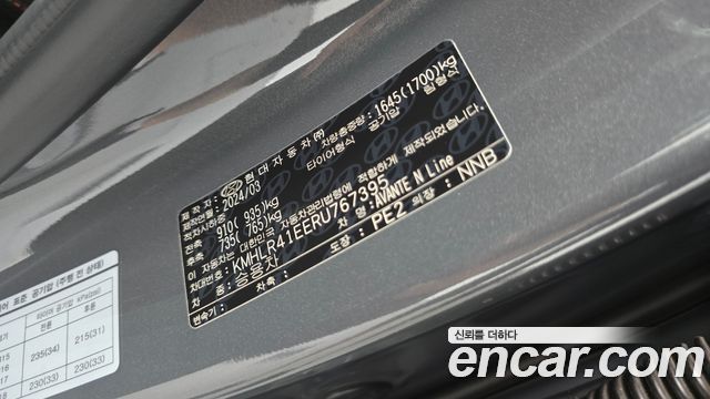Hyundai Avante (CN7) 1.6 Inspiration N Line 2024 — фото 18