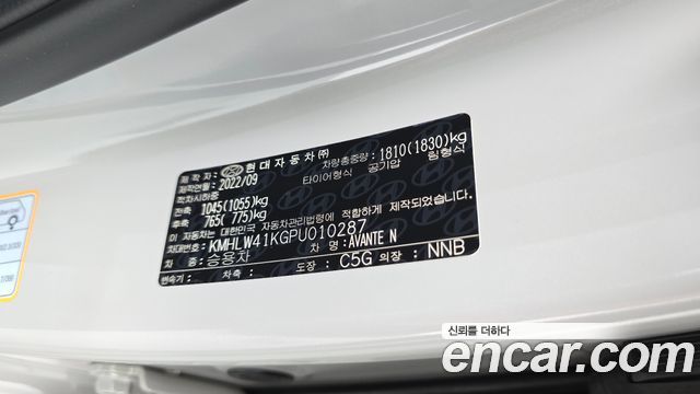 Hyundai Avante (CN7) 2.0 N 2023 — фото 30