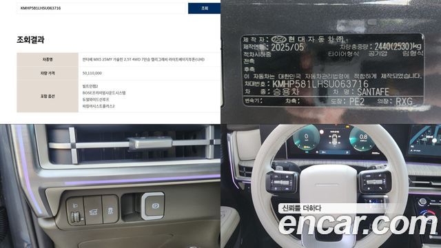 Hyundai Santa Fe (MX5) Gasoline 2.5T 4WD Calligraphy 2025 — фото 22