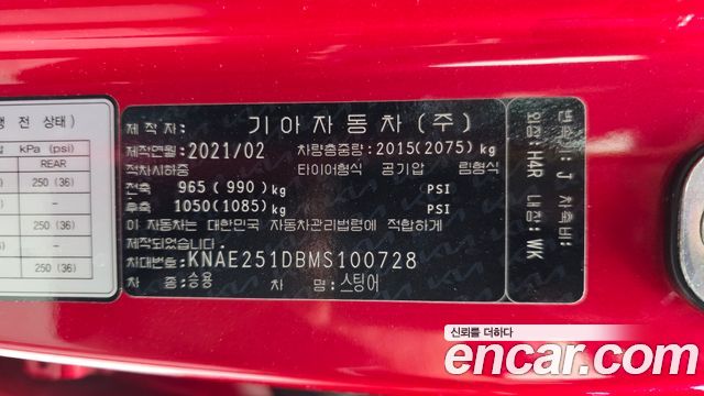 Kia Stinger Meister 2.5 Platinum 2021 — фото 29